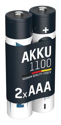 ANSMANN Micro AAA Akku 1,2V Typ 1100mAh - leistungsstark & aufladbar, 2 Stück