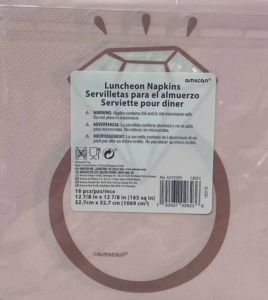 Servilletas de almuerzo con anillo de diamantes y rubor de oro rosa de 16 quilates Foto 2 de 2