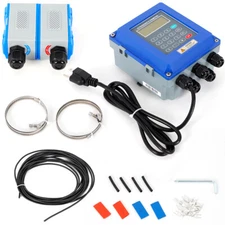 Ultrasonic Flow Meter Flowmeter Liquid Flow Meter IP67 with Clamp-on Transducers