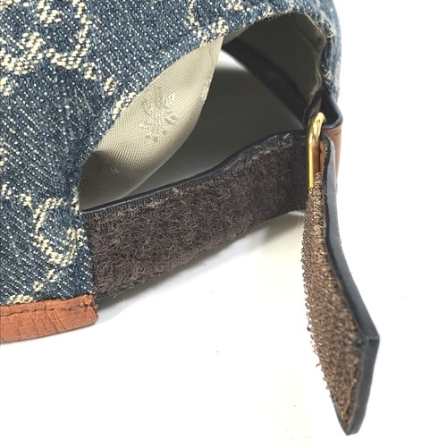 GUCCI 656206 Denim GG logo hat cap baseball cap GGCanvas Navy/Brown - Picture 7 of 14