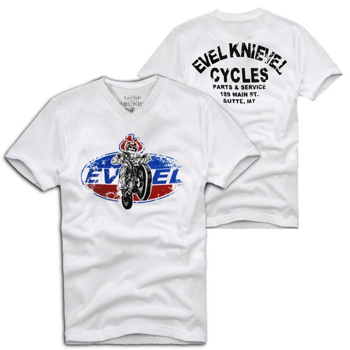 EVEL KNIEVEL VINTAGE V-NECK T-SHIRT 