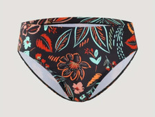 Retro 1970s Black Flower Print Men's Swim Briefs. Size Large 34"-36"