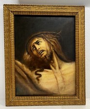 ANTICO DIPINTO OLIO Amelia Musso COPIA Cristo Morente G. Reni RELIGIOSO Gesù 900