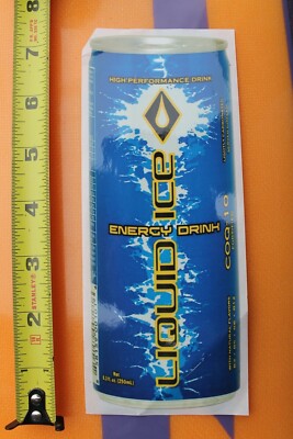 Liquid Energy Drink Red Bull Taurine Blue Bolt Can V25 Vintage Surfing STICKER