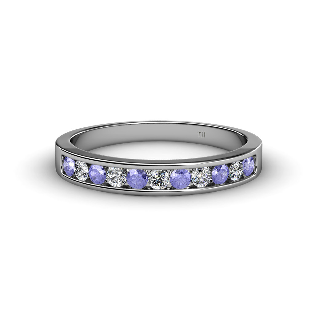 TriJewels Tanzanite Diamond Channel Set Wedding Band ctw in