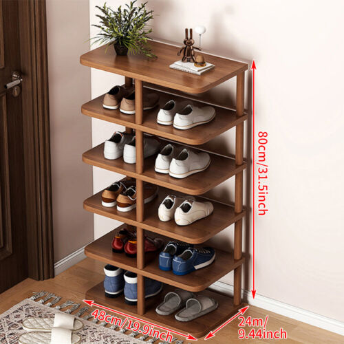 6/8 Tier Vertical Shoe Rack Tall Shoe Tower Storage Shelf Organizer Shoe Tower - Picture 5 of 18