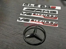 Black RED GLE63S AMG V8 BITURBO 4MATIC+ Star PACKAGE Emblem Badge Sticker W166