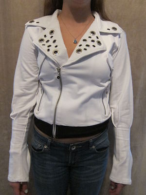 ROCA WEAR Cool Roc a Billy White Jacket Coat MEDIUM NWT
