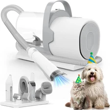 Dog Grooming Vacuum Kit PG50 Plus 7 Tools 11000Pa Pet Hair Trimmer