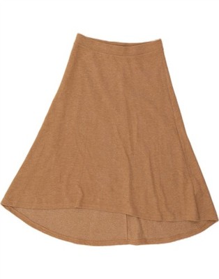 Marks & Spencer Damen A-Linien Rock UK 12 Medium W30 Beige Polyester DW06