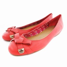 Coach Ballet Flats Round Toe Low Heel Red OU Ladies