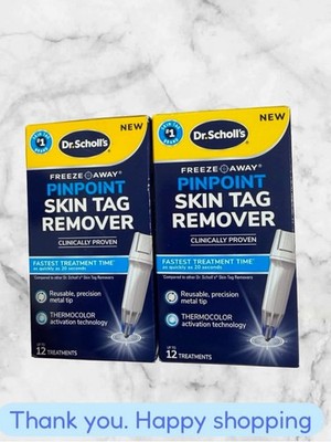 FOR 2 Dr. Scholl's Freeze Away PinPoint Skin Tag Remover 12 Treatments Each NEW