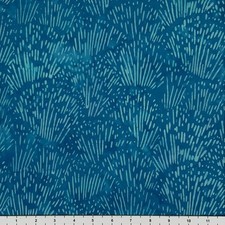1 Yard Cut of Lunn Fabric Wheat Bussels Batik 100 Cotton 4472 Blue Azure Water