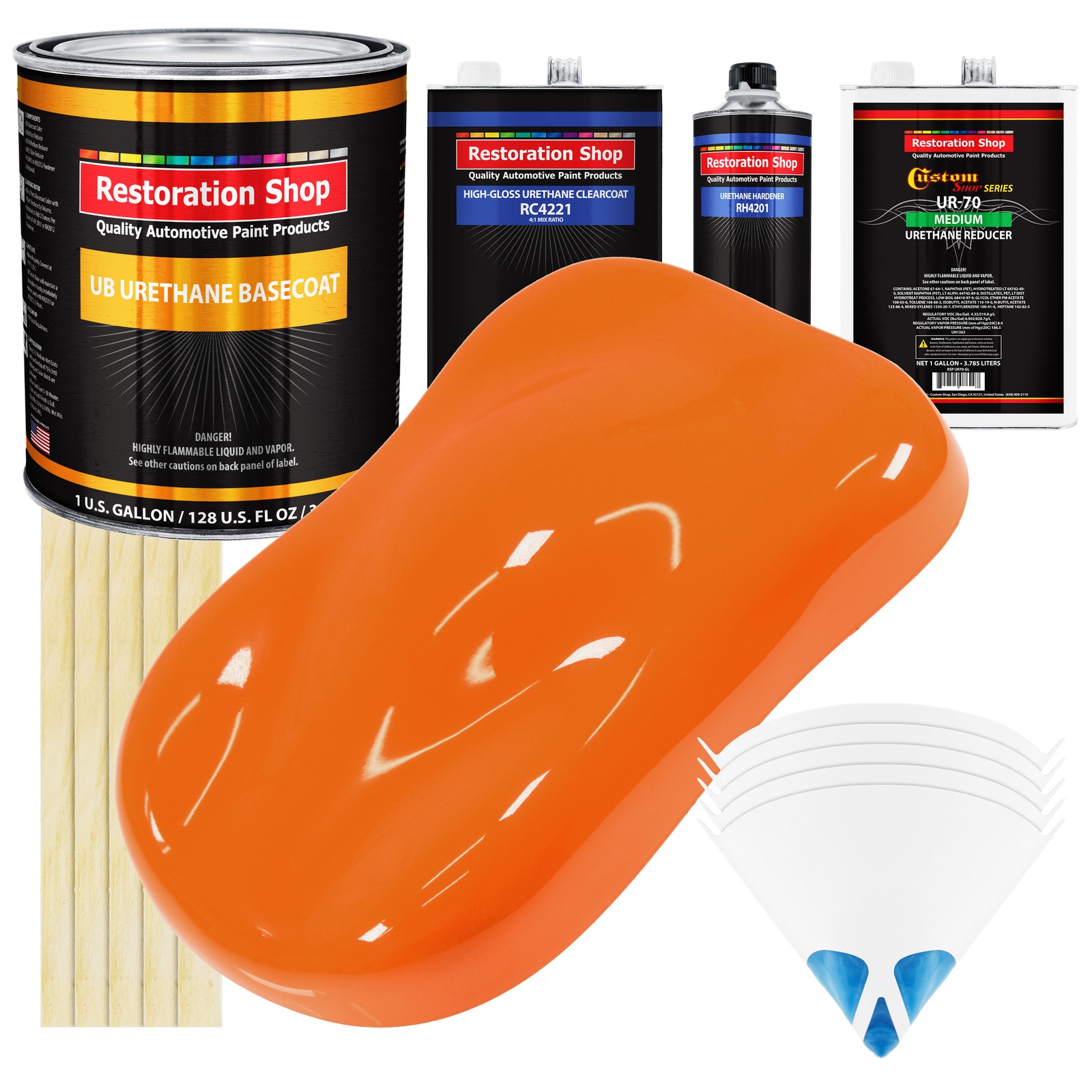California Orange Gallon Urethane Basecoat Clearcoat Auto Paint Kit