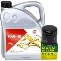 MotoröL Set Febi 10W-40 5 Liter + ÖLfilter FüR Chevrolet Captiva Opel Vectra C