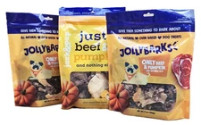 Set of 3 Bags - Just Only Beef & Pumpkin Dog Treats - Natural Dog Chew Treats