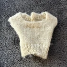 Vintage BARBIE White Pale Ivory Square Neck Wool Sweater Fashion Pak 1960's