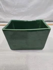 Vintage MCM Haeger Pottery Glossy Green 6” Rectangular Planter #3878