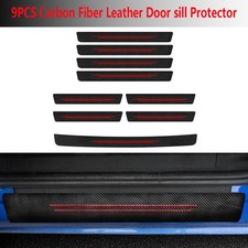 9pcs For Jeep Accessories Carbon Fiber Door Scuffs Sill Cover Step Protector
