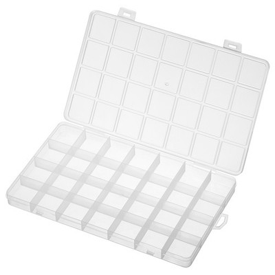 28 Grids Jewelry Organizer Box, 3pcs 18mm Clear Plastic Jewelry Boxes Style 1