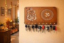 Ganesha Om Chakra Key Holder for Home Decor Items | Stylish Key Hanger Wall M...