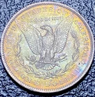 U41💎 1884 O Morgan Silver Dollar A/U MS RAINBOW BULLSEYE TONING