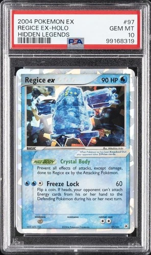 2004 POKEMON EX HIDDEN LEGENDS #97 REGICE EX-HOLO PSA 10