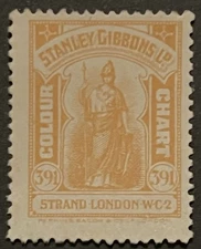 Cinderella Stamp Stanley Gibbons Colour Chart Orange Yellow No. 27