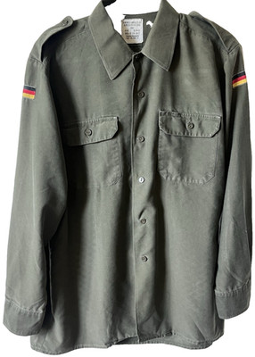 VTG 80s  1989 GERMAN ARMY  Bundeswehr Field Tunic Military Shirt Large PATCHES