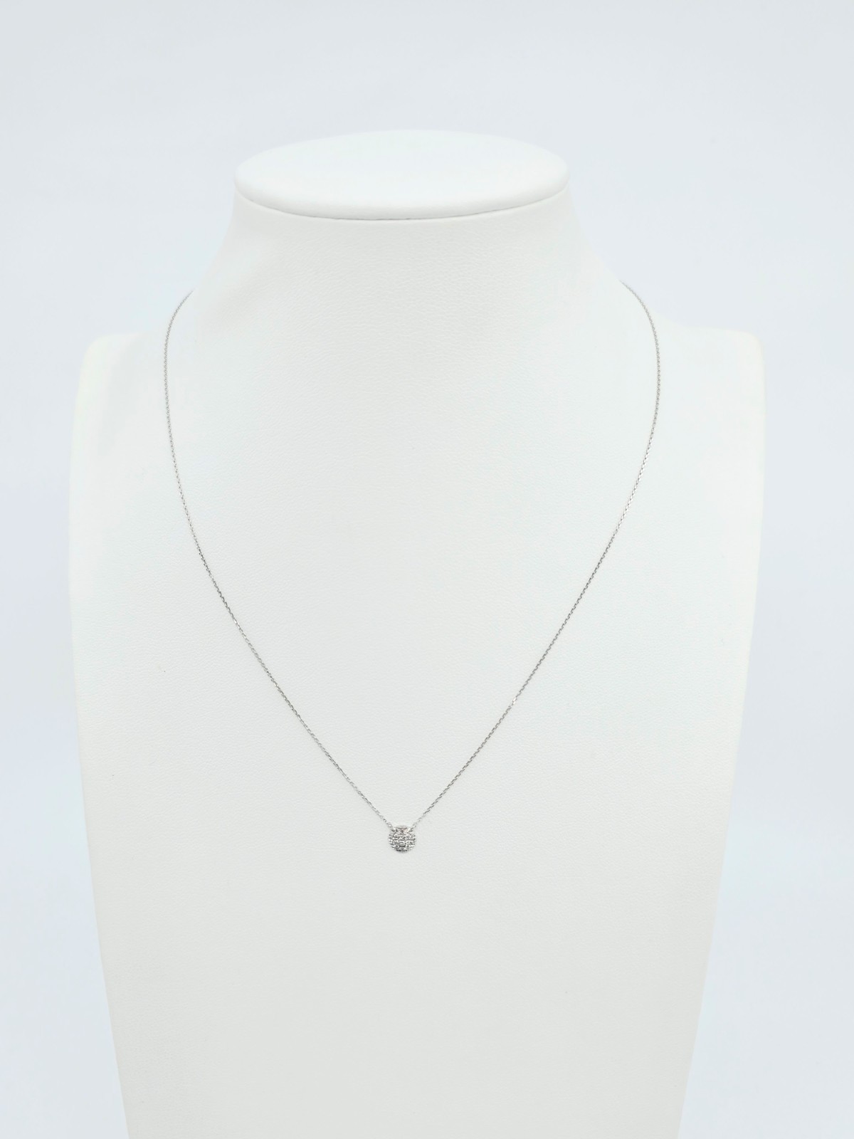 Thin 14K Solid White Gold Link Chain Necklace & R… - image 3