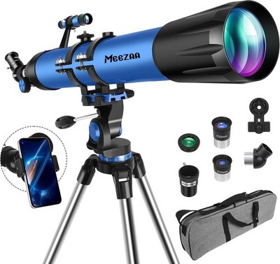 Teleskop Astronomie 90mm Blende 800mm AZ Mount Refraktor für Kinder Anfänger