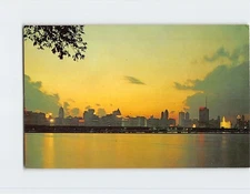 Postcard Evening Shadow in the Chicago Skyline Illinois USA