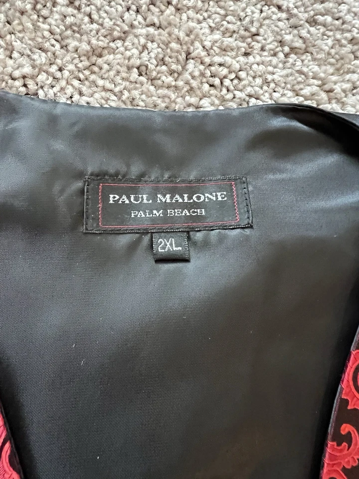 Conjunto de chaleco esmoquin sin mangas Paul Malone para hombre Res Vines talla 2XL NUEVO CON ETIQUETAS Foto 2 de 3