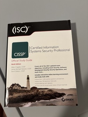 (ISC)2 CISSP Official Study Guide 9th Ed Paperback 2021 Sybex Chapple