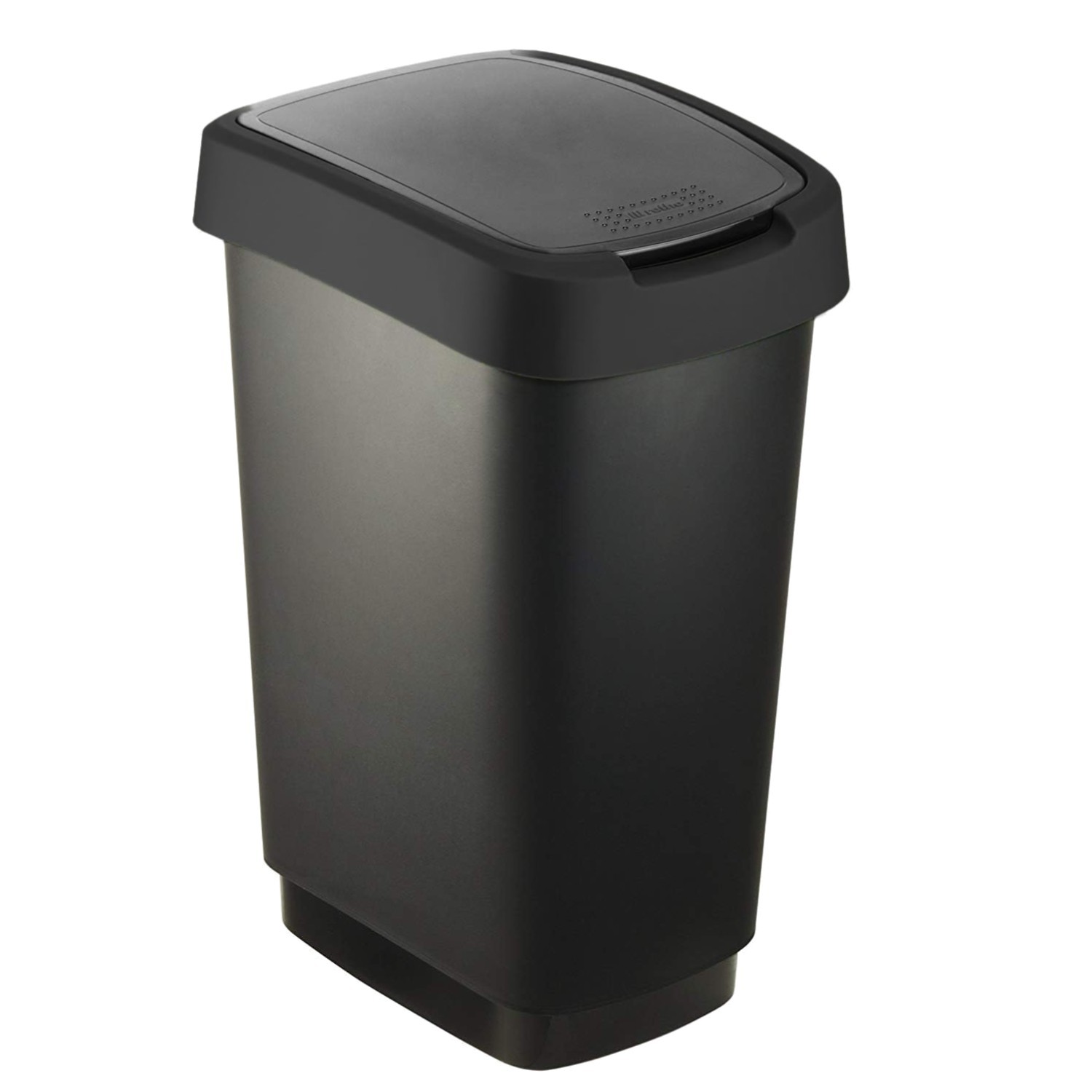 Poubelle Noir 25L Anti-Odeur à Clapet Oscillant pour Tri Facile