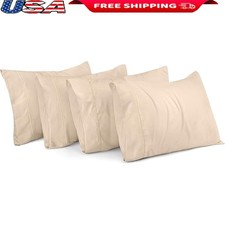Soft Microfiber Pillowcase Set 4 Pack Brushed Fabric Fade Resistant 20x26 New