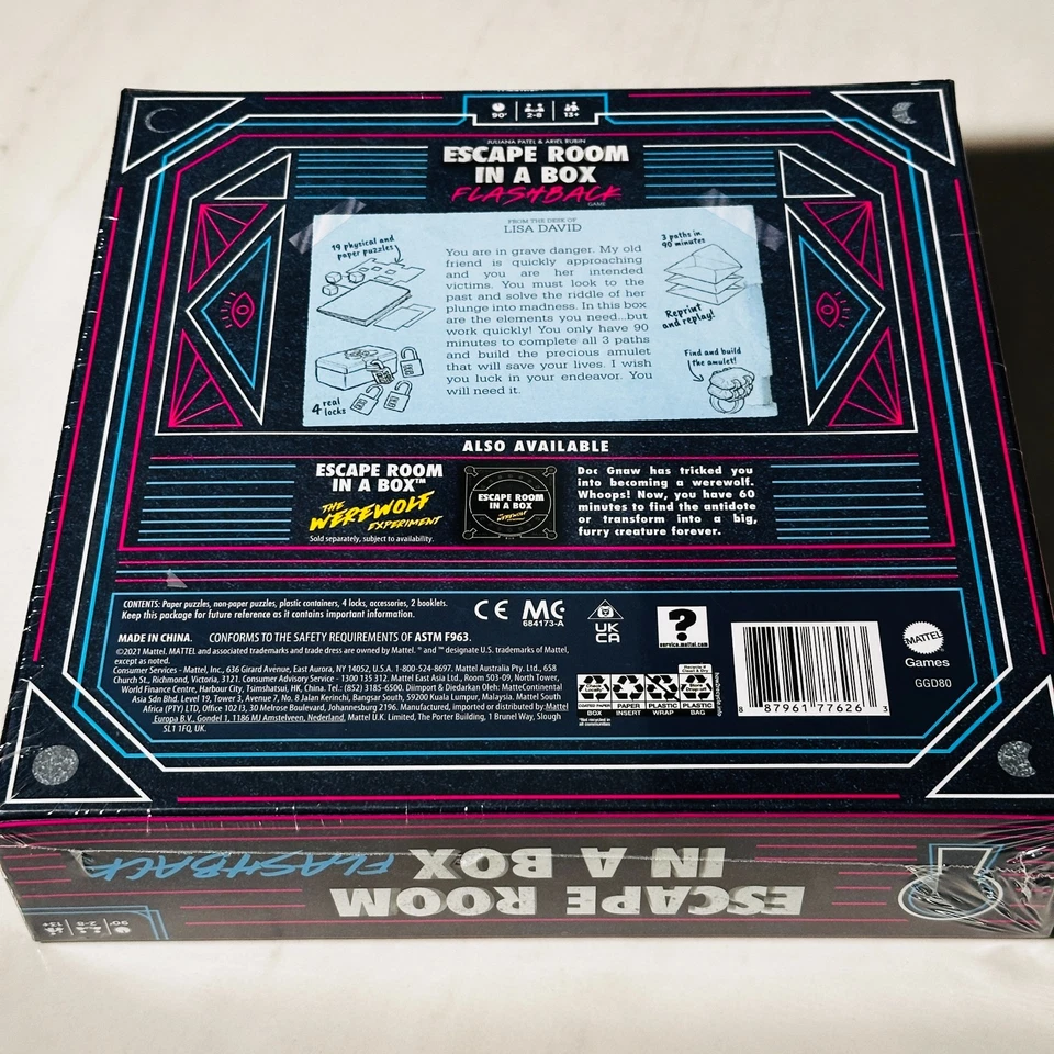 Escape Room in a Box: Flashback Game NEW Mattel GGD80 Games - Image 2 of 3