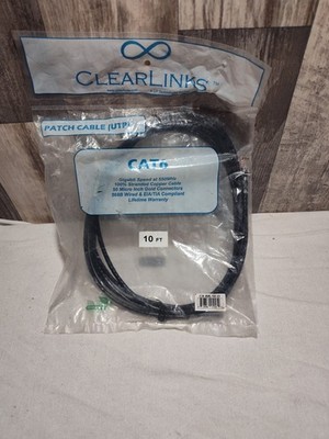  CP Technologies Clearlinks Cat6 UTP Patch Cable 10 FT C6-BK-10-0