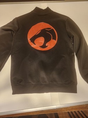 ThunderCats Black Bomber Jacket Men's Size M Zip Logo Mid-Length