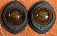 Pair Vintage Diamond T Clearance Glass Lens Cab Lights Old Truck Bus Coe Van 15
