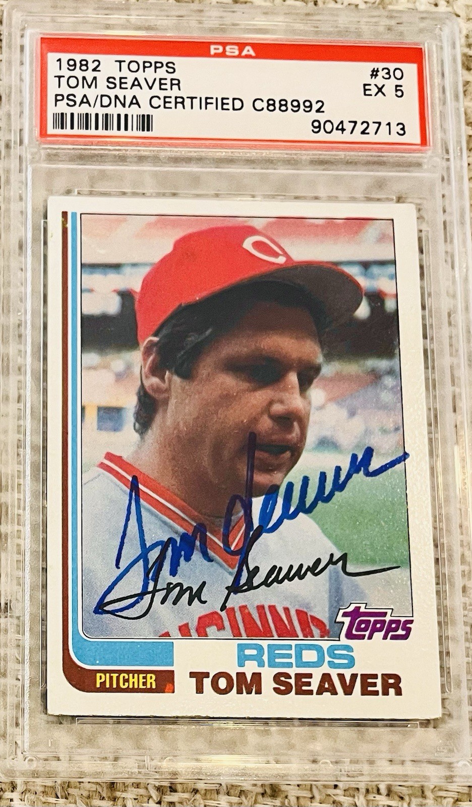Tom Seaver Signed 1982 Topps Card PSA/DNA 5 Old PSA Holder Gem Autograph RIP