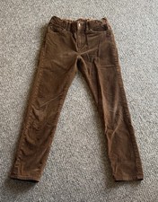 Crewcuts Boys Brown Stretch Corduroy Pants Slim Fit Elastic Waist Button Closure