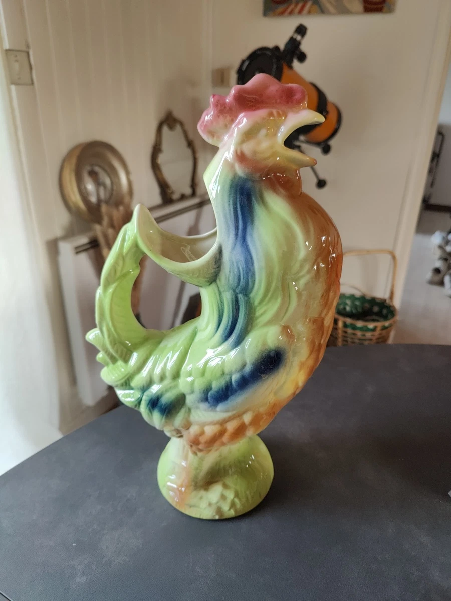 Pitcher "Coq" in faience of SAINT CLEMENT - Le palais des bricoles