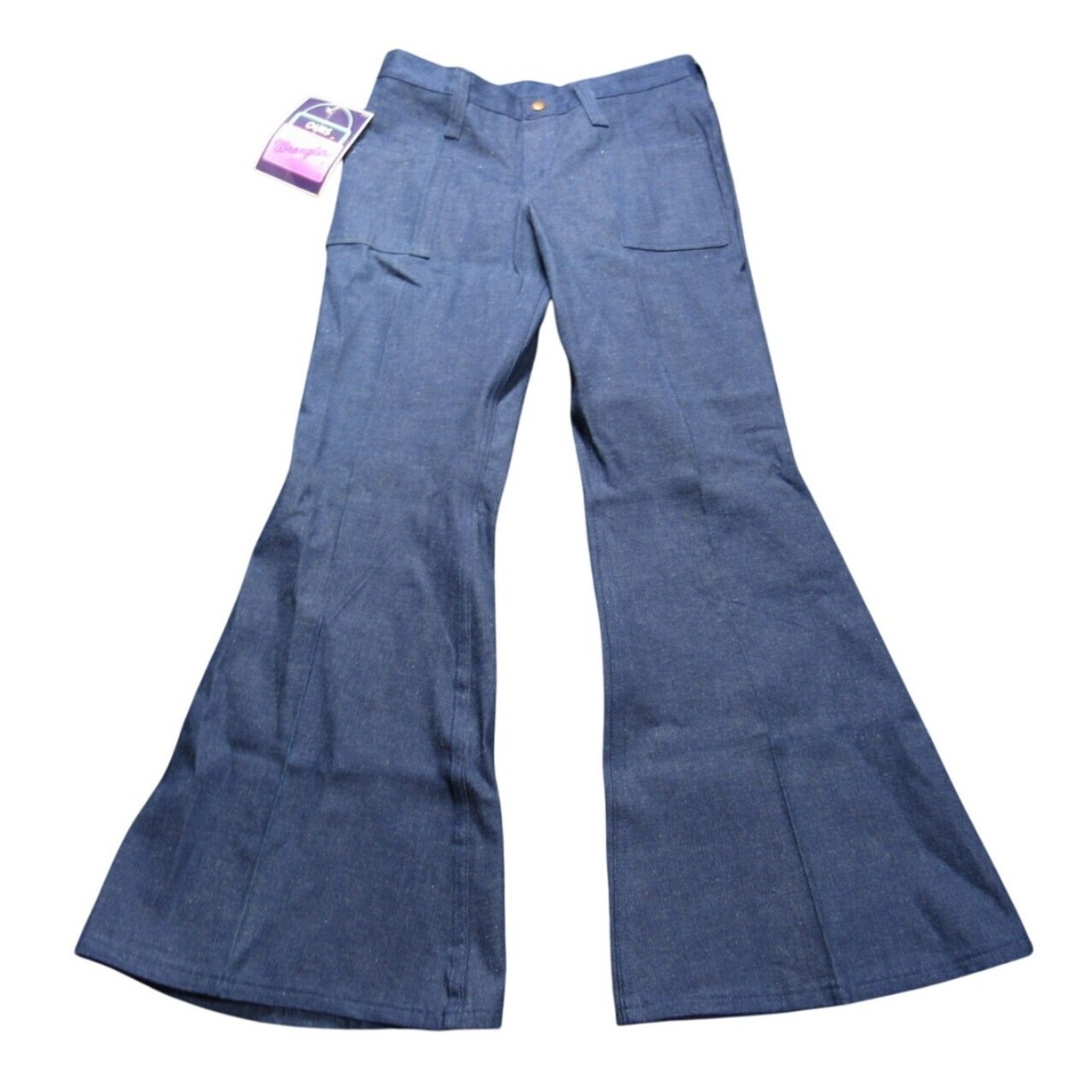 VINTAGE 1970s NOS WRANGLER Bell bottoms Womens Denim jeans Sz 13 w