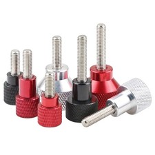 1/4-20 Aluminium + Stainless Knurled Thumb Screw Hand Grip Knob Bolts Head Ø20mm