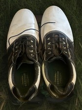 FootJoy Contour Series Men's Size 10M Golf Shoes White Black Saddle Spiked 54217