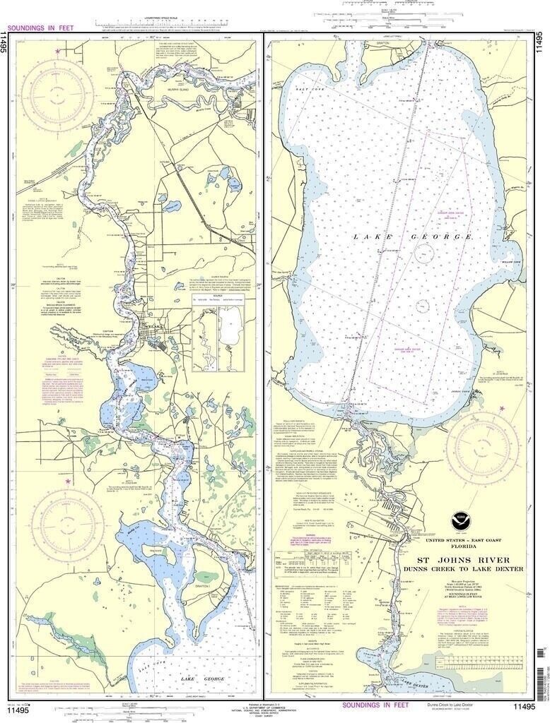 NOAA Nautical Chart 11495: St. Johns River Dunns Creek to Lake D