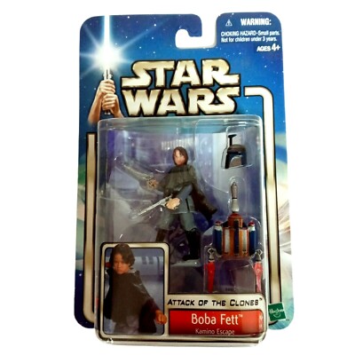 Star Wars Boba Fett Kamino Escape Action Figure Attack of the Clones VTG Sealed
