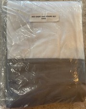 King Dust Ruffle Bed Skirt with 2 Shams Gray