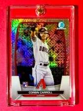 Corbin Carrol MINT SILVER MOJO REFRACTOR ROOKIE CARD BOWMAN CHROME ARIZONA RC!